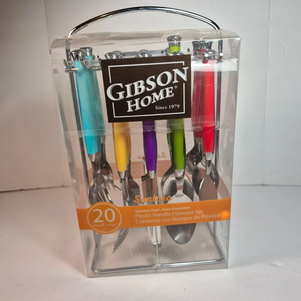 Gibson Home Santoro 20-Piece Stainless Steel Flatware Set Hanging